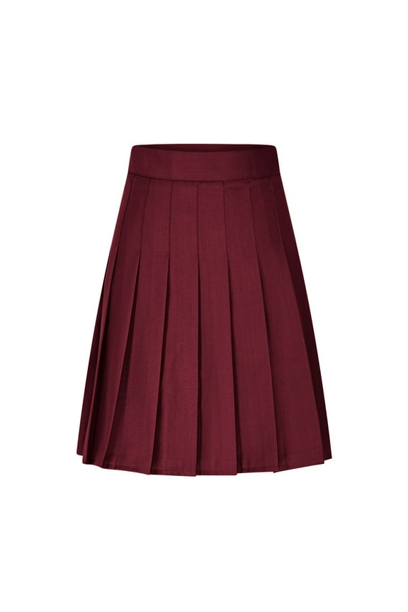 Women Tennis Skirts Preppy High Waisted Plested Mini Skirts A-line Casual Basic Cheerleader Uniform Skirt Wine,XXXXL