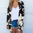 thumbnail image 1 of VINUSLI Women's Lightweight Cardigan with Pockets Cow Print Thin Cardigans for Women Fall Open Front Sweaters Long Sleeve Casual Jacket Outwear Black,M, 1 of 6