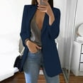 thumbnail image 1 of VINUSLI Womens Blazers Fall Casual Work Jacket 2024 Plus Size Solid Color Open Front Long Sleeve Office Lapel Collar Lightweight Elegant Dressy Suit Jackets Outwear Navy,XXXL, 1 of 6
