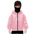 thumbnail image 1 of VINUSLI Zip Hoodie Girls Y2k Balaclava Hoodies with Windproof Mask Double Layer Hip Hop Unisex Outerwear Jackets 4-5Years, 1 of 5