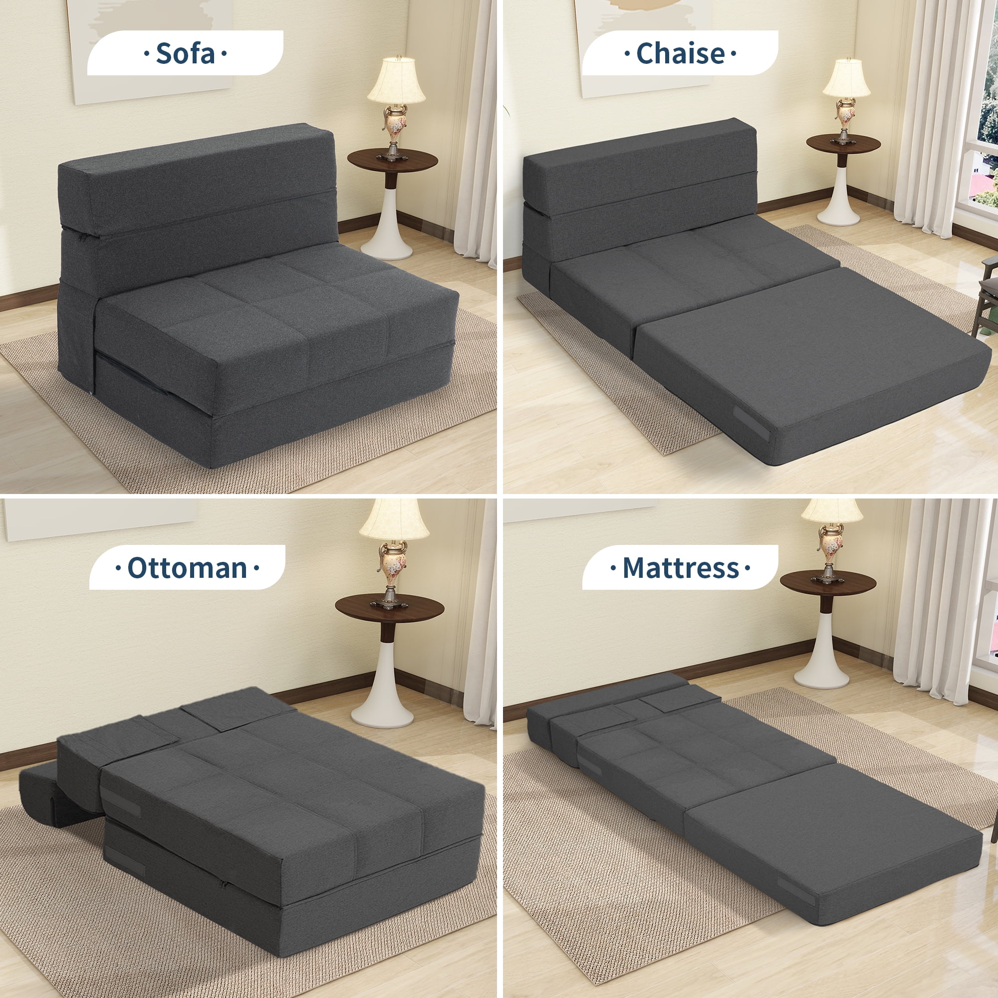 VINYUSE Foldable 2-Person Indoor Comfort Lounger, Comfy Memory