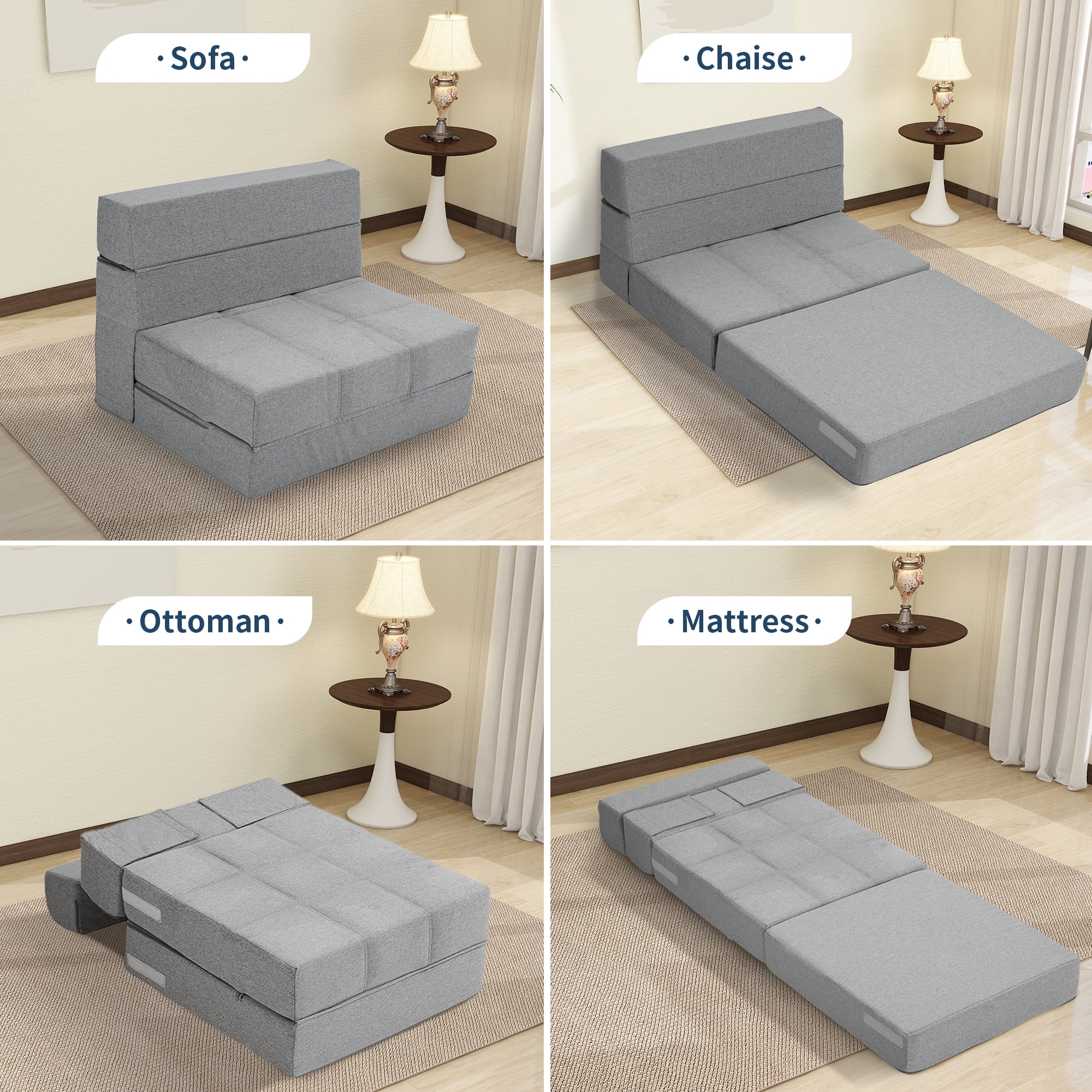 VINYUSE Foldable Indoor Comfy Foam Size Cozy 3-in-1 Convertible