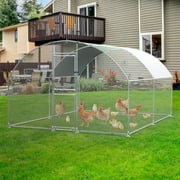 VINYUSE Large Metal Chicken Coops with Dome Roof, Outdoor Duck Walk-in Run Poultry Cage, Hen House Yard Habitat Cage with Waterproof Cover,Duck House for Outside 13.12' x 9.84' x 6.56'ft ﻿