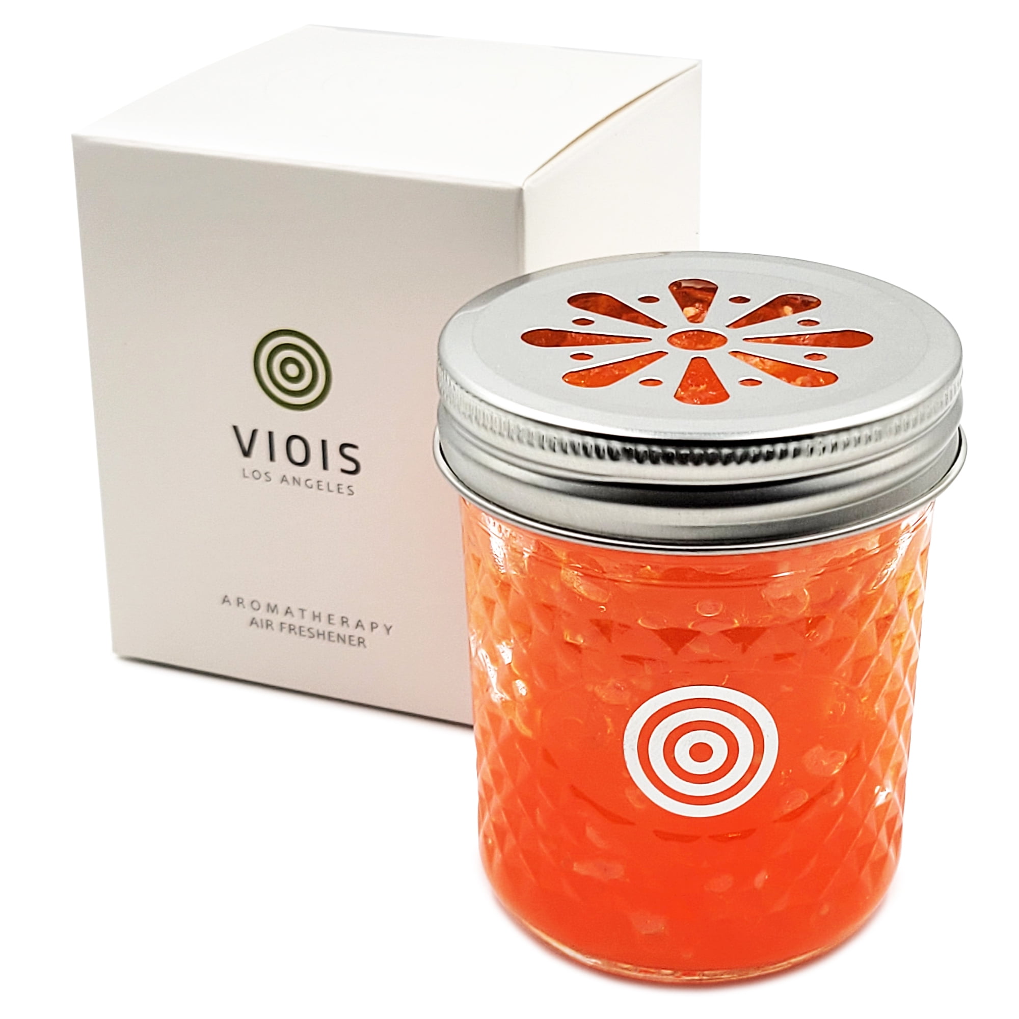 VIOIS, Orange & Citrus Aromatherapy Car Air Freshener(Gel Type). Handcrafted Natural Air Freshener for Car and Small room. Chemical Free & Non-Toxic.