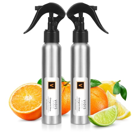 VIOIS, Orange & Citrus Aromatherapy Room Spray for Pillow, Linen, Car, Bedroom, Bathroom & Office. Pure Essential Oil Blend. Handmade in The USA (2 Pack)