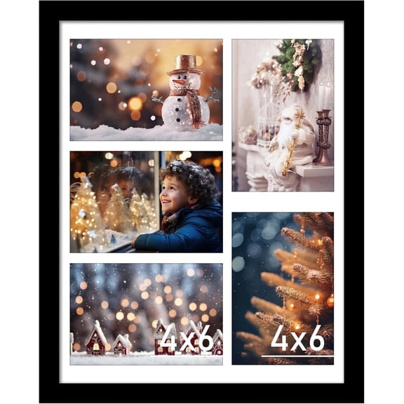VIOLABBEY 11x14 Collage Picture Frame,Fits Five 4x6 Photos with Mat or One 11x14 Pictures without Mat for Wall or Tabletop
