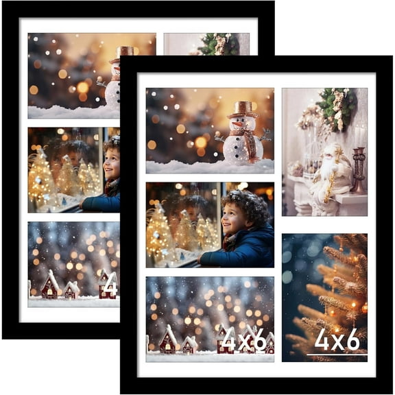 VIOLABBEY 11x14 Collage Picture Frames 2Pack, Fit Five 4x6 Photos with Mat or One 11x14 Pictures without Mat for Wall or Tabletop