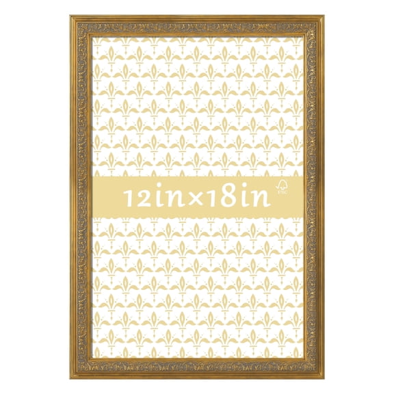 12x18 Picture Frame - Gold Vintage Frames for Tabletop or Wall Hanging