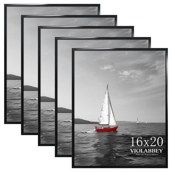 VIOLABBEY 16x20 Frames Set of 5,Gallery Frame for Wall Mounting, Black