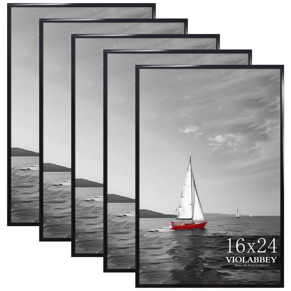 VIOLABBEY 16x24 Poster Frame Set of 5, Gallery Frame for Wall Mounting, Black