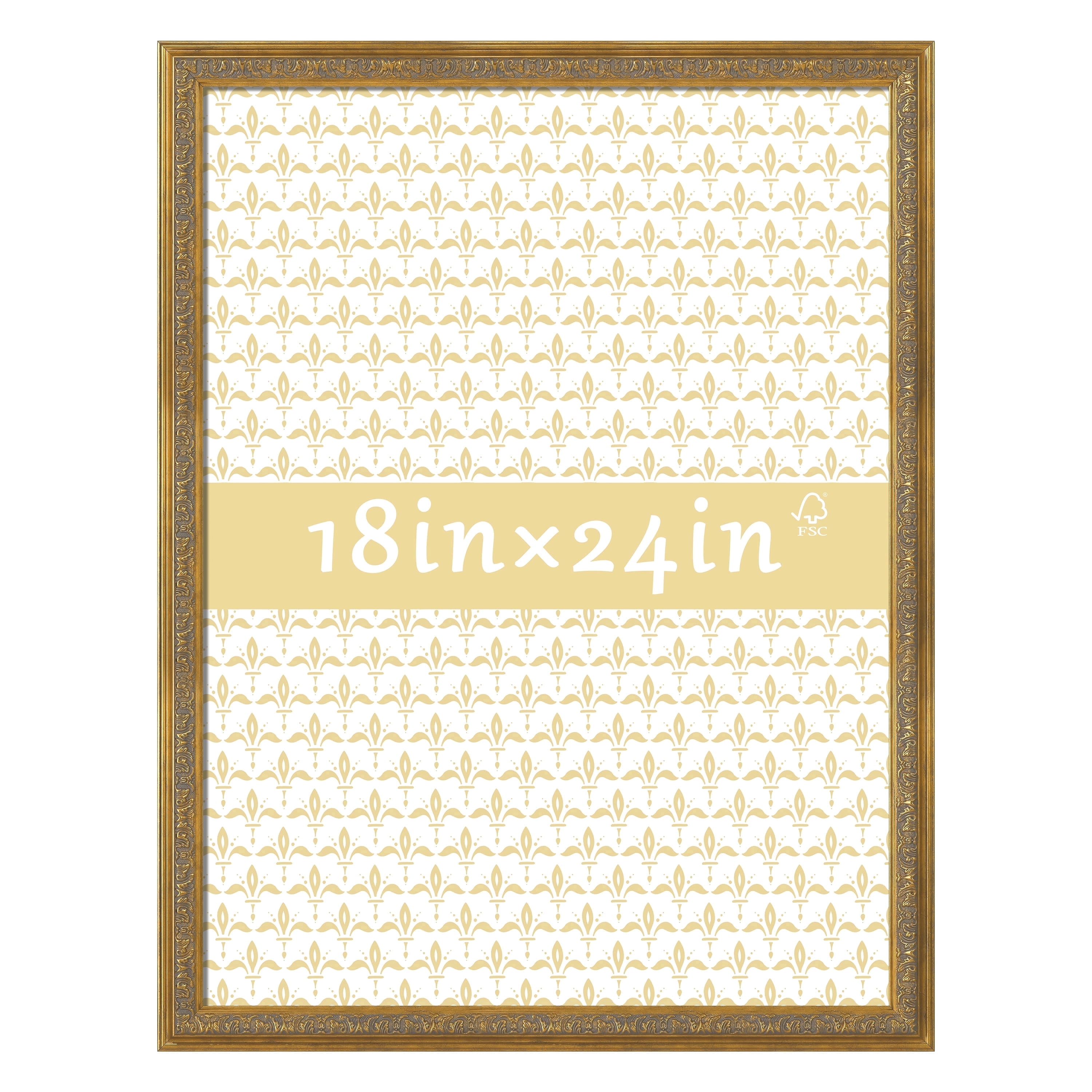 18x24 Picture Frame - Gold Vintage Ornate Wall Photo Frame