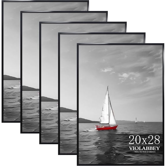 VIOLABBEY 20x28 Picture Frame Set of 5, Black Picture Frames for Wall Mounting Vertically or Horizontally, Gallery Wall Frame