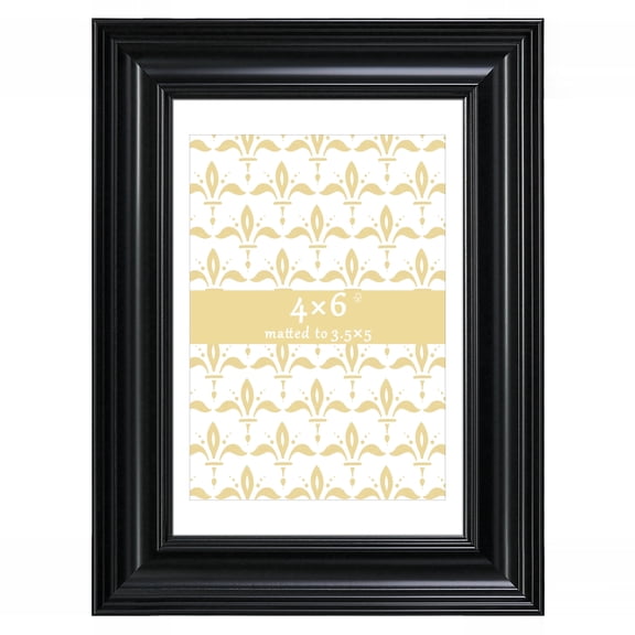 3.5x5 Picture Frame Black - Matted for Gallery Wall or Tabletop Photo Frame