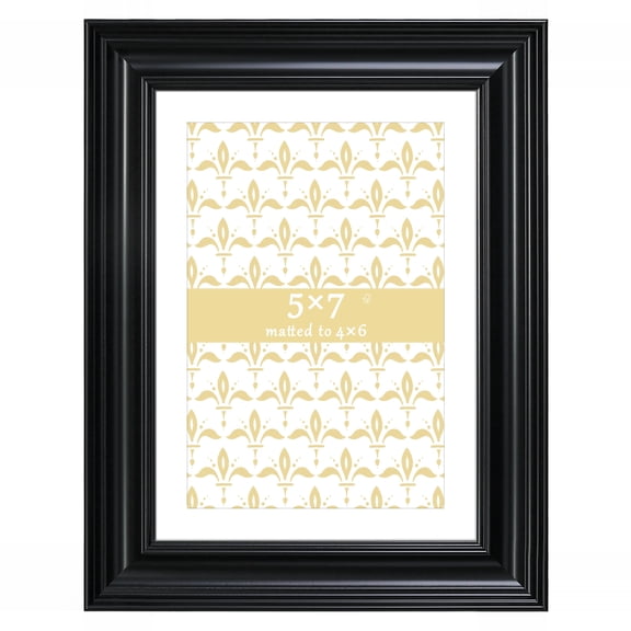 4x6 Picture Frame Black - Matted for Gallery Wall or Tabletop Photo Frame
