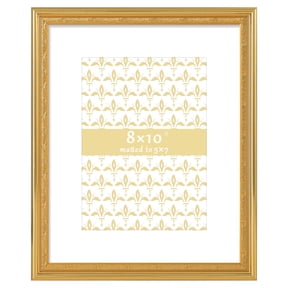8x10 Picture Frame - Gold Matted Ornate Vintage Gallery Wall Photo Frame