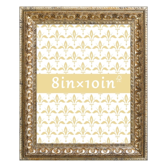 8x10 Picture Frame - Silver Vintage Ornate Wall or Tabletop Photo Frame