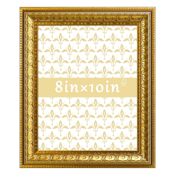 8x10 Picture Frame - Gold Vintage Ornate Wall or Tabletop Photo Frame