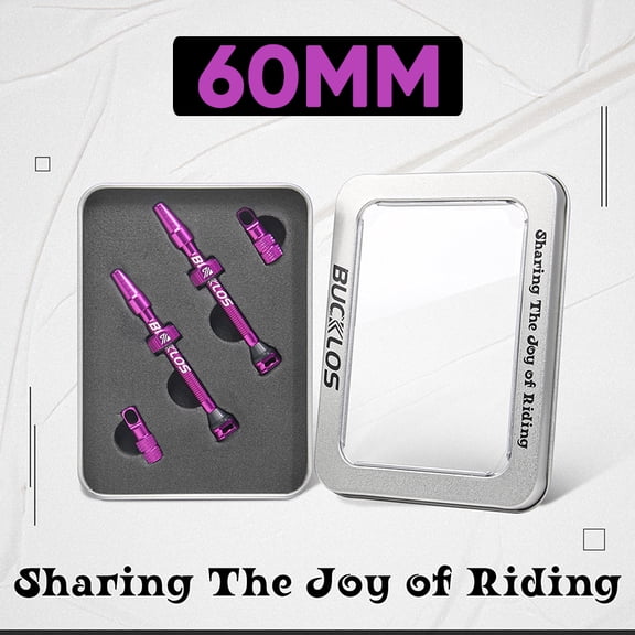 VIOLET-60MM Aluminum Alloy Tubeless Valves for Road Bike MTB