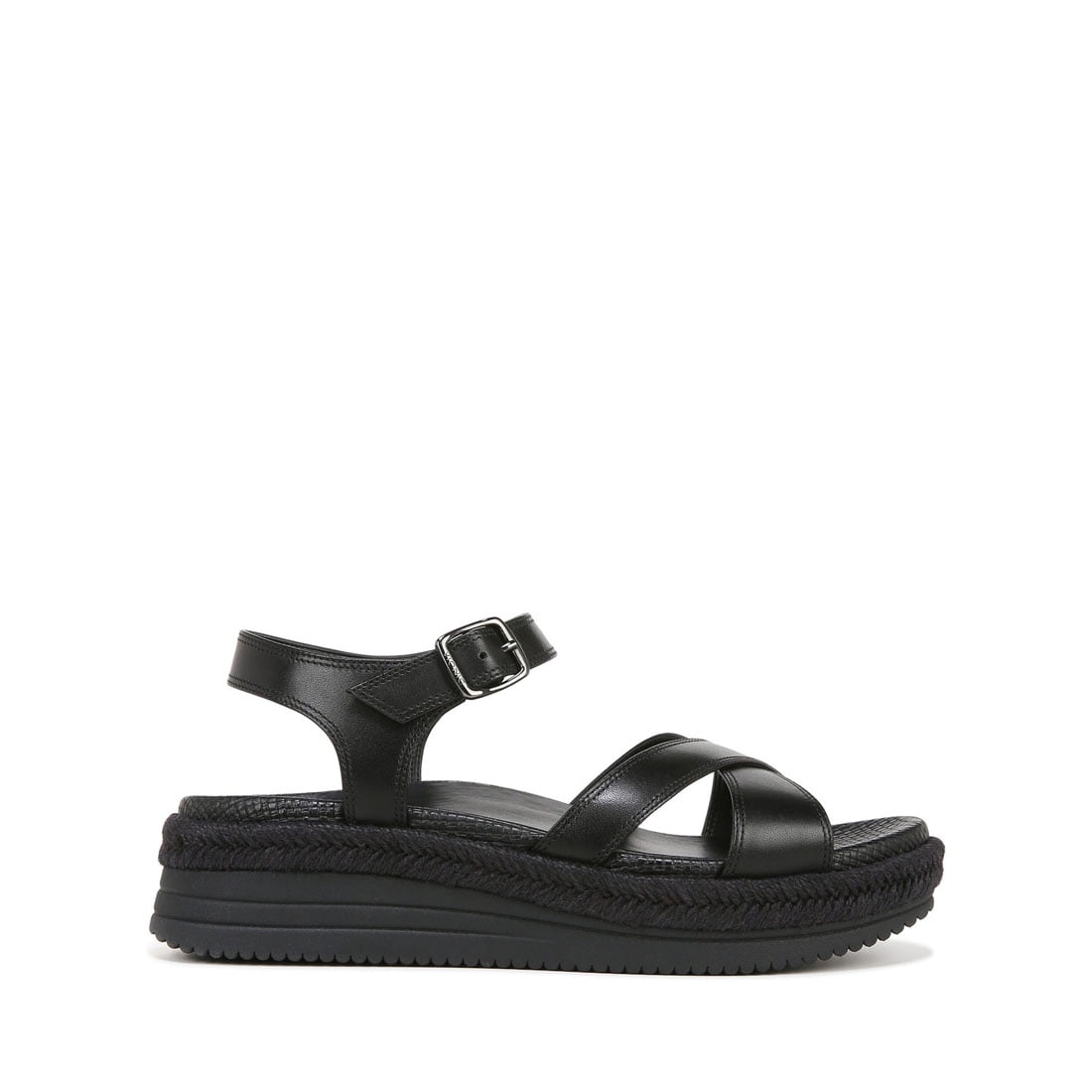 Vionic Women's Mar Ankle Straps Heeled Sandal Black Leather 9M