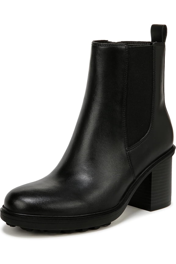 Women's Truckee Heeled Ankle Boot Black Leather 11M