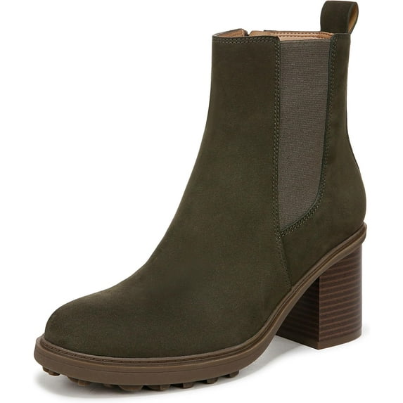 VIONIC Women's Truckee Heeled Ankle Boot Dark Khaki/Green Nubuck 9M