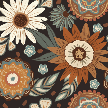 VIOPVERY Black Floral Wallpaper Peel and Stick Vintage Dark Floral Contact Paper Leaf Wallpaper Waterproof Self-Adhesive Wall Covering for Bedroom Countertop Desk Cabinets Decor 17.4" x 118"