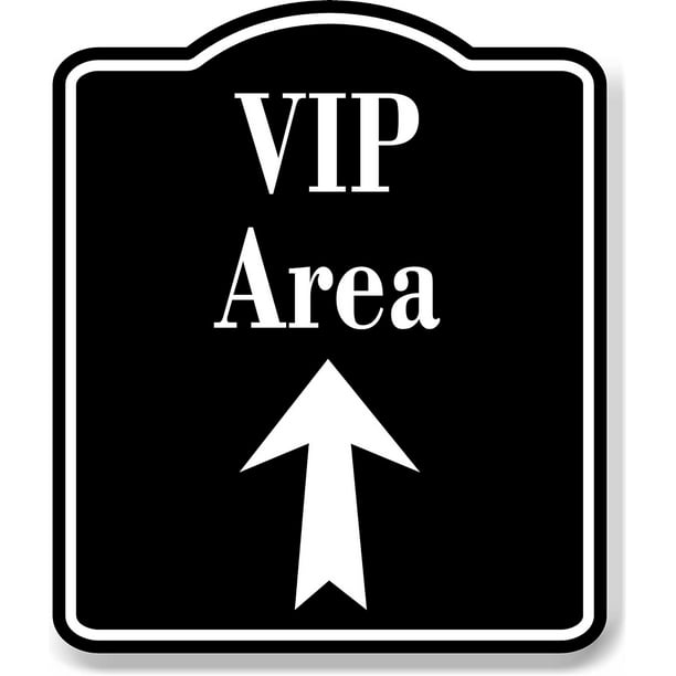 VIP Area Up Arrow BLACK Aluminum Composite Sign, 20"x24"