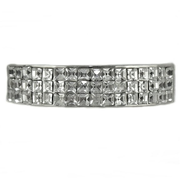 VIP Bling Grillz Six Tooth Top Bling Silver Tone Princess-Cut Teeth Hip Hop Grills