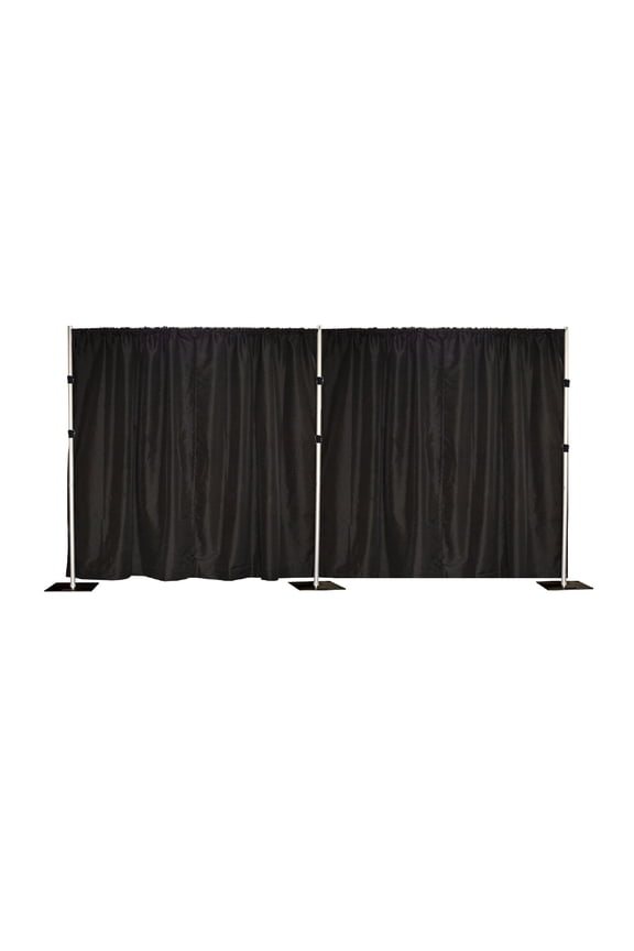 10' x 20' Pipe and Drape, Backdrop Kit, Adjustable uprights (Black) ***Upgraded Version***