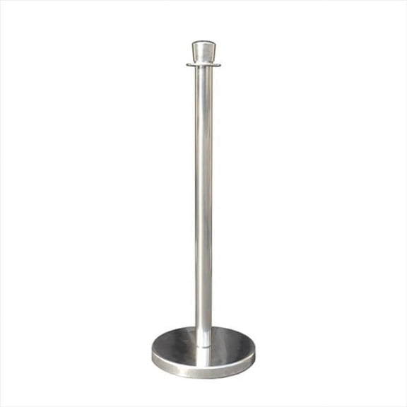 VIP Crowd Control 1602 12 in. Flat Base Taper Mirror Stainless Steel Post with Taper Post Ring