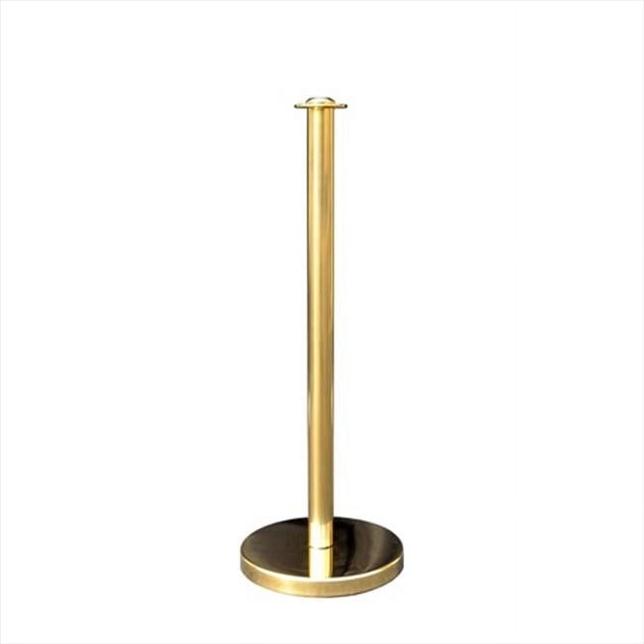 Vip Gold Post VIP Crowd Control 1603 12 in. Flat Base Economy Gold Stainless Steel ...