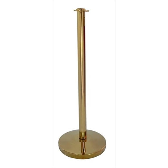 VIP Crowd Control 1615 12 in. Domed Base Economy Gold Post with Flat Post Ring