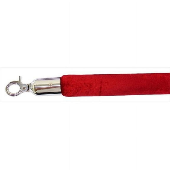 VIP Crowd Control 1654 72 in. Velour Rope with Mirror Closable Hook - Burgundy