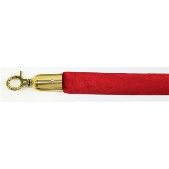 VIP Crowd Control 1666 96 in. Velour Rope with Gold Closable Hook - Burgundy