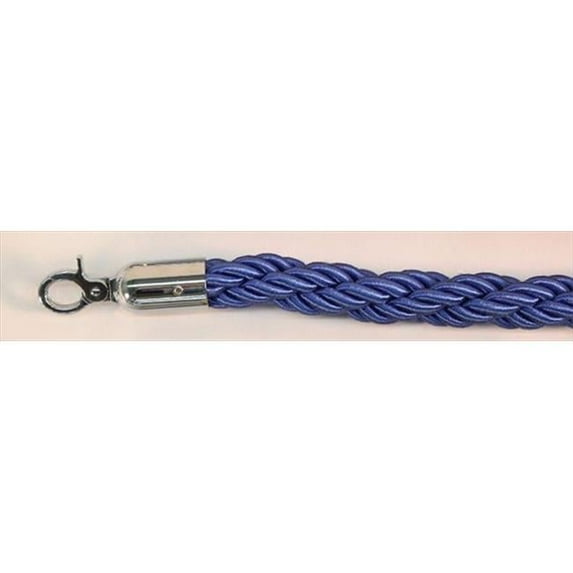 VIP Crowd Control 1673 60 in. Braided Rope with Mirror Closable Hook - Blue