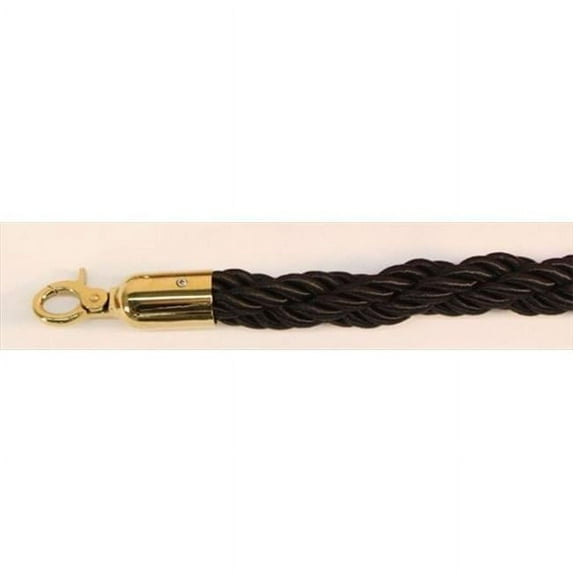 VIP Crowd Control 1676 60 in. Braided Rope with Gold Closable Hook - Black