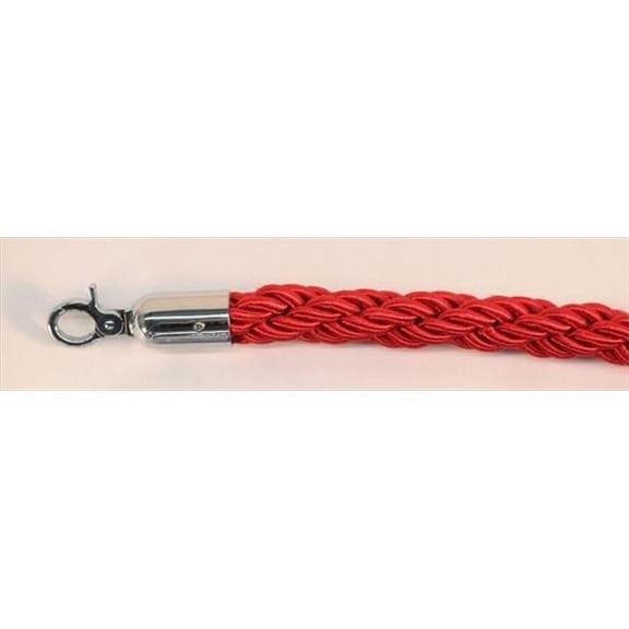 VIP Crowd Control 1771 72 in. Braided Rope with Mirror Hook - Red
