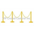 thumbnail image 1 of VIP Crowd Control 1841-4-32 14 in. Flat Base Plastic Stanchions - 32 ft. Chain- Yellow- 4 Piece, 1 of 6