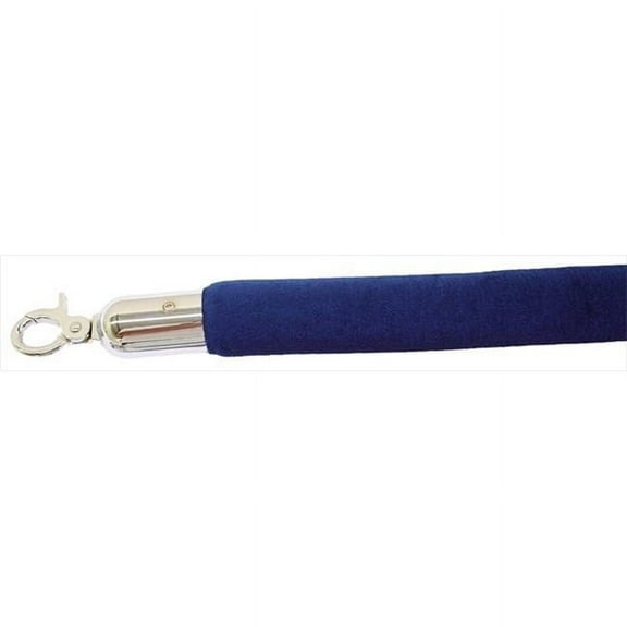 VIP Crowd Control 1653 72 in. Velour Rope with Mirror Closable Hook - Blue