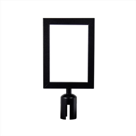 VIP Crowd Control 8 x 11 in. Sign Mount with Portrait Sign Frame - Black Finish