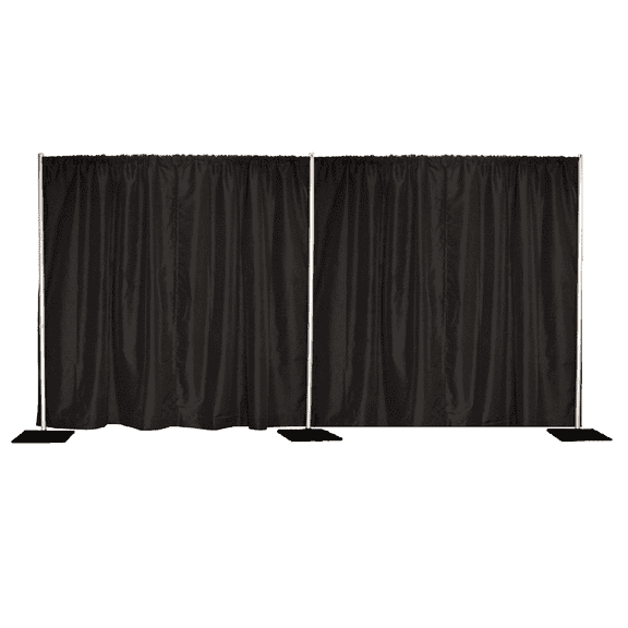 VIP Crowd Control 8'x20' Pipe and Drape Backdrop Kit with Premier Drape Fabric (8'x20' Black) ***Upgraded Version***
