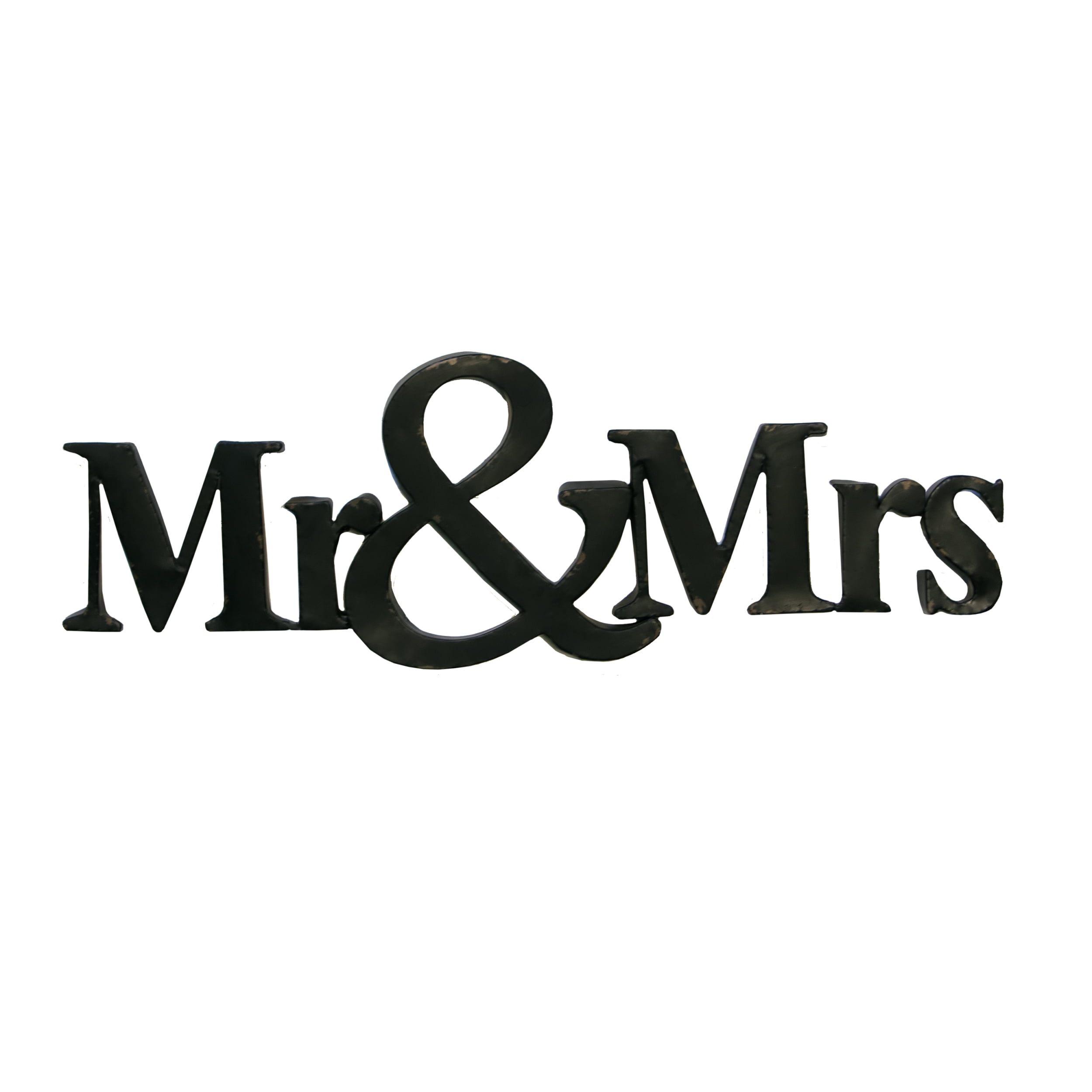VIP Metal 46 in. Black Mr & Mrs Sign