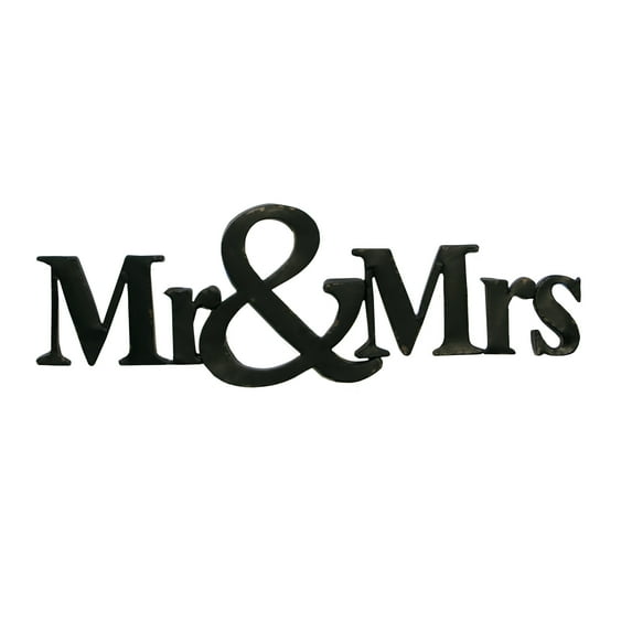 VIP Metal 46 in. Black Mr & Mrs Sign