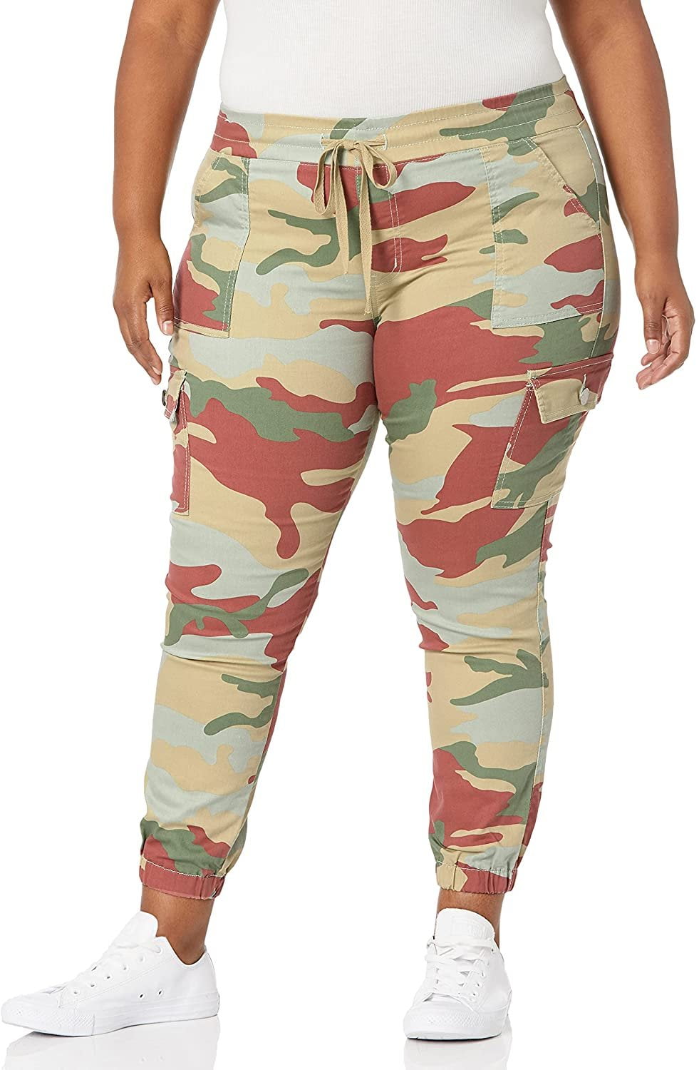 VIP JEANS Cargo Pants for Teen Girls Juniors Sizes Solids, Pastel Camo