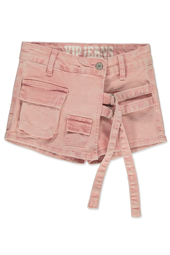 Girls' Denim Cargo Skorts Color: pink Size: 7