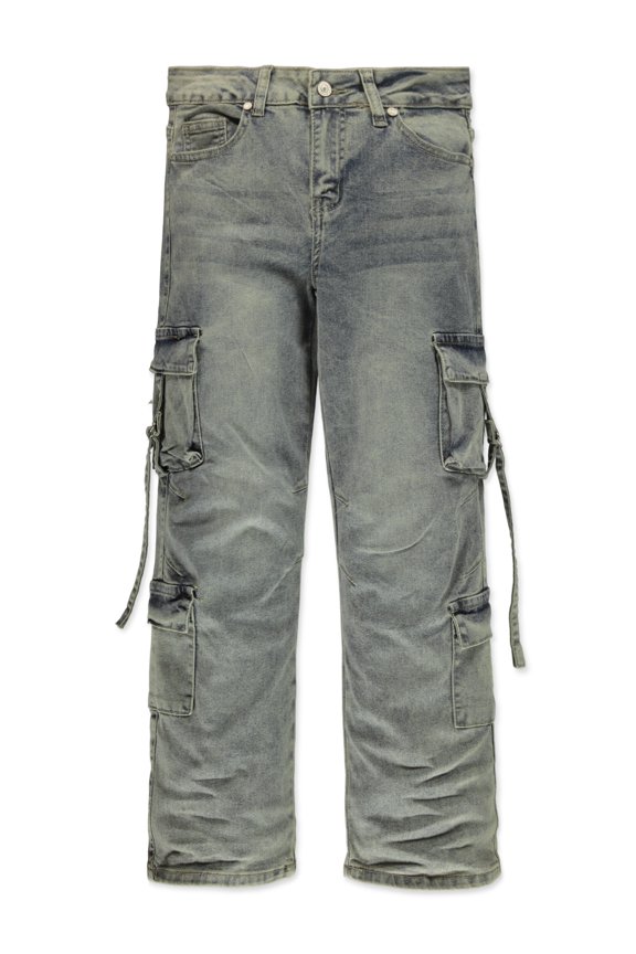 Girls' Wide Leg Cargo Utility Jeans Color: antique Size: 14