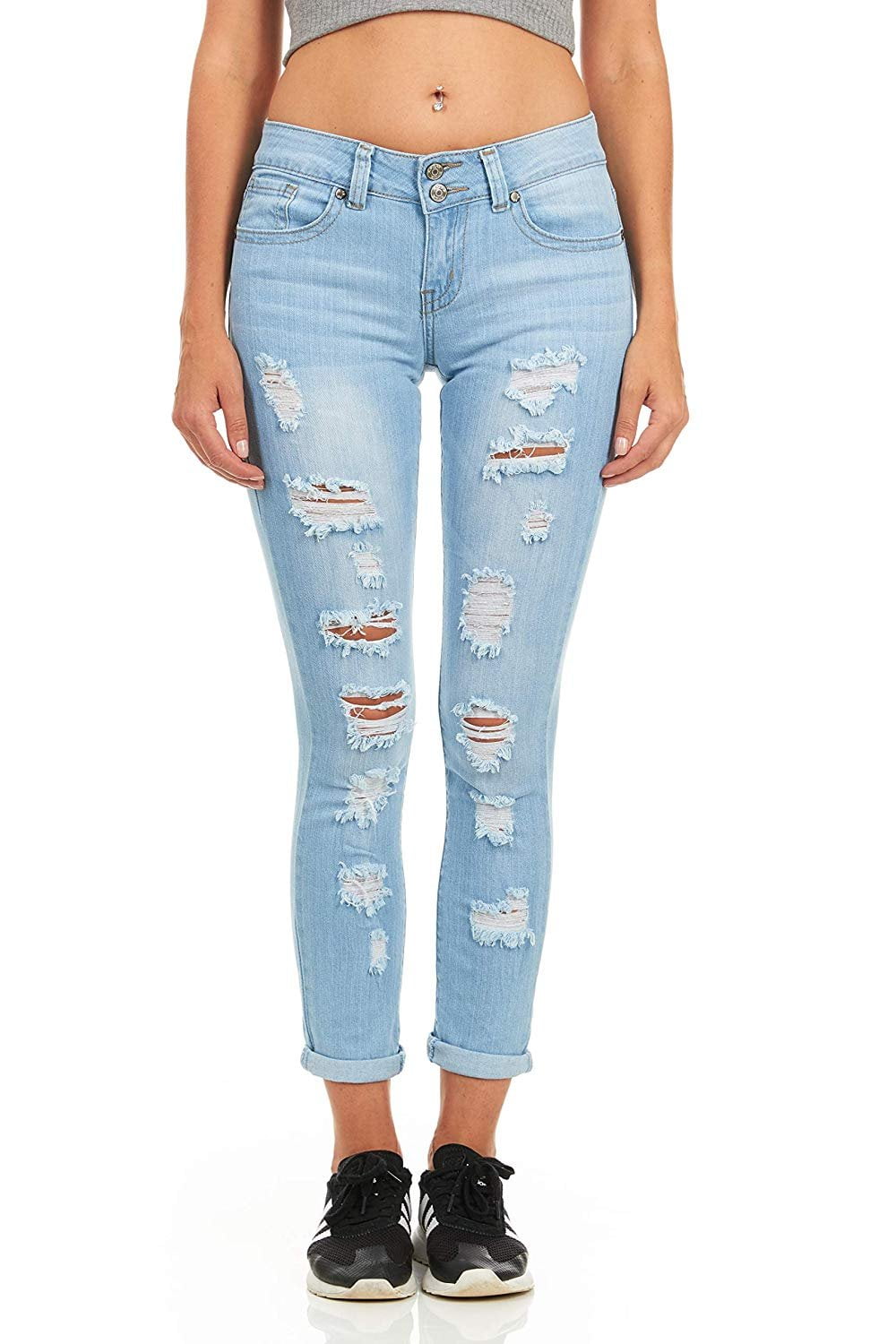 VIP Jeans Teen Girls's Distressed Torn Juniors Skinny Jeans Light Wash  Juniors Size 17/18 - Walmart.com