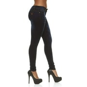 VIP Jeans for Teen Girls's juniors plus dark blue skinny denim pants Butt Lift acid wash