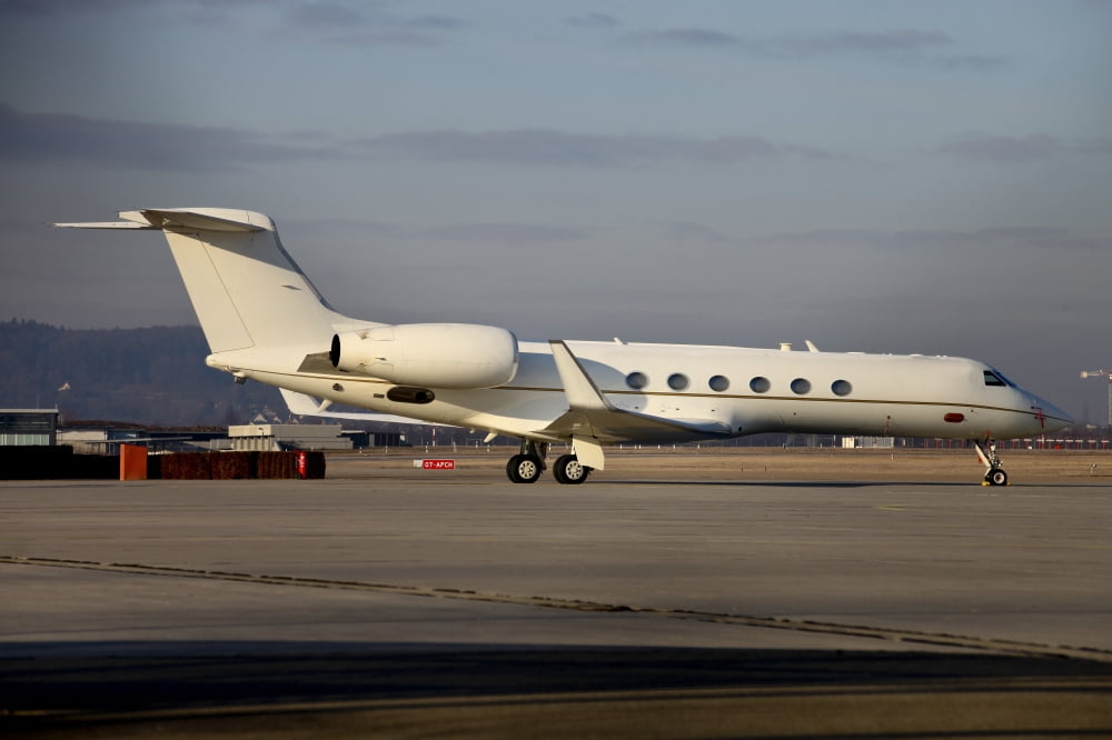 VIP Jet C-37A of Supreme Headquarters Allied Powers Europe Canvas Art - Timm ZiegenthalerStocktrek Images (35 x 24)