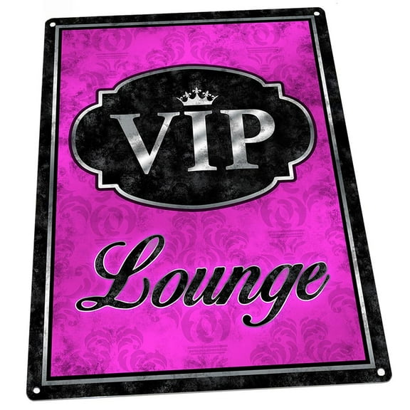 VIP Lounge 9"x12" Metal Sign, Wall Decor for Studio or Office